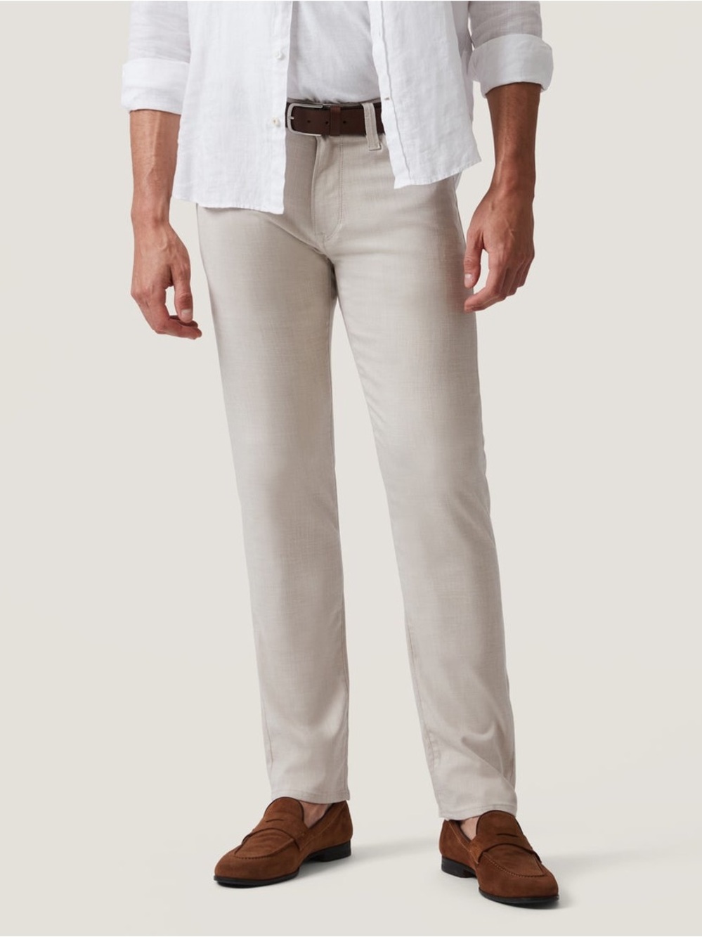 Men's Mid-Rise Straight Leg Courage Chino Twill Pants in Light Beige 36x30